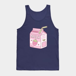 Cute Strawberry Milk Carton Box Tank Top